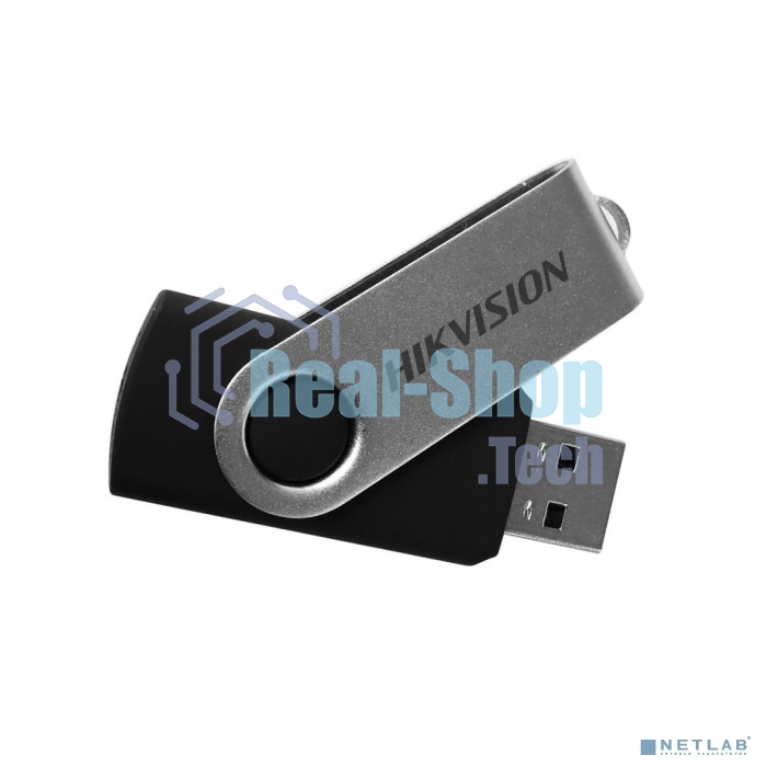 Флешка USB Hikvision M200S (HS-USB-M200S/64G), 64Gb, USB 2.0, R/W 20/10, черный/серебристый