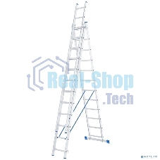 Лестница Сибртех, 3 х 12 ступеней, алюминиевая, трехсекционная