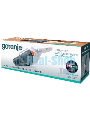 Пылесос ручной Gorenje MVC72FW белый, 12/55 Вт, уборка влажная/сухая, пылесборник контейнер 0.4 л