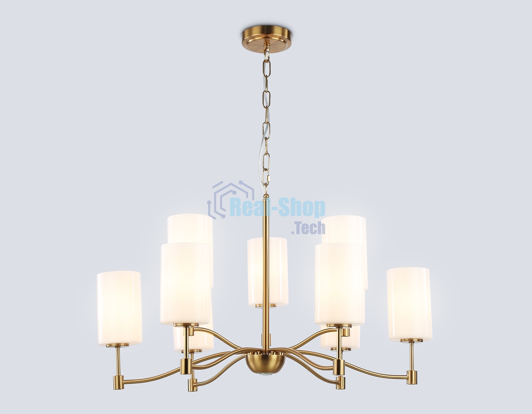 Люстра Ambrella light LH56054/6+3 BS/FR латунь/белый матовый E14*9 max 40W D765*1060