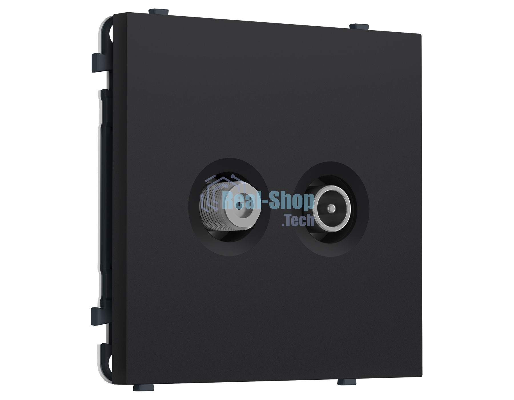 Комплект механизма розетки TV оконечной + SAT SIGMA Черный Мягкое касание 5-862MHz 3.5dB/950-2150MHz 3.8dB QUANT PRO (SP9933, PR217)