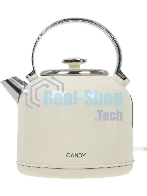 Чайник электрический Candy CK-205 слоновая кость, 1.7 л, 2200 Вт, скрытый нагревательный элемент