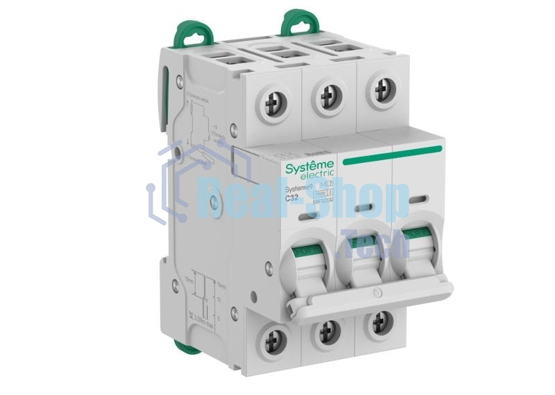 Выключатель автоматический 3П 32А характеристика C 10кA 400В Systeme Electric Systeme9 (кратно 1)