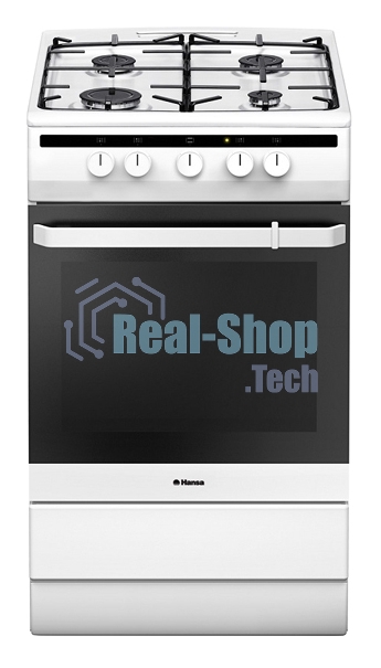 Плита газовая Hansa FCGW51003 белый, конфорок 4 шт, духовка 56 л, 50 см x 85 см x 60 см