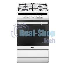 Плита газовая Hansa FCGW51003 белый, конфорок 4 шт, духовка 56 л, 50 см x 85 см x 60 см