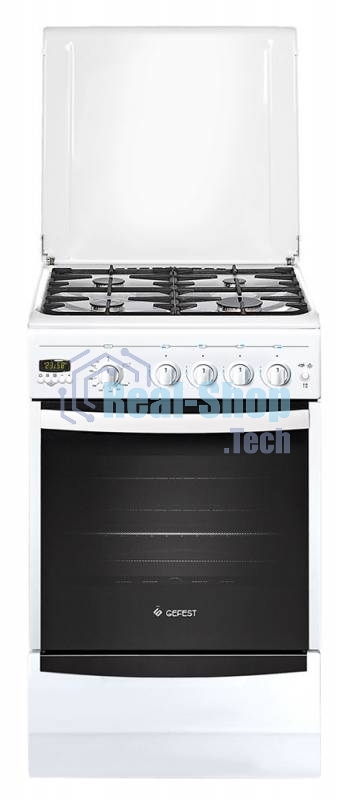 Плита газовая Gefest ПГ 5100-04 белый, конфорок 4 шт, духовка 52 л, 50 см x 85 см x 58.5 см