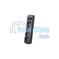 Сетевой фильтр ZIS (Pilot) m Max 4 розетки (евро с заземлением), 15А/3.3 кВа, автомат, 1.8 м, серый графит Surge protector Pilot m Max 4 euro outlets, 15А/3.3кВа, 1.8m