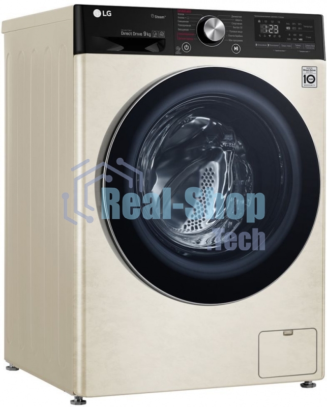 Стиральная машина LG F4V5VS9B бежевый, загрузка фронтальная 9 кг, 1400 об/мин, класс: А
