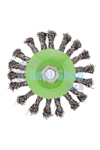 Щетка для УШМ Сибртех 115 мм, М14, Тарелка, крученая проволока 0,5 мм