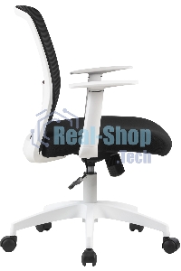 Кресло компьютерное Cactus CS-WMC333-BK черный, сиденье черный, сетка/ткань, низк.спин. крестов. пластик, пластик белый