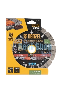 Диск алмазный отрезной Denzel ф125 х 22,2 мм, Сегментный, сухое резание, HWD92