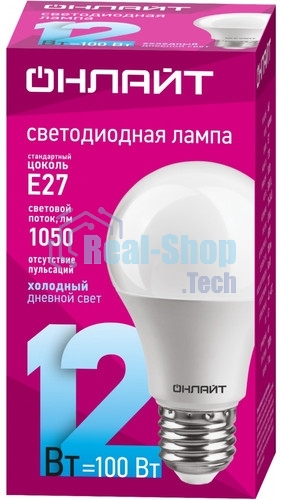 Лампа светодиодная ОНЛАЙТ 90116 OLL-A60-15-230-6.5K-E27-PROMO
