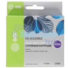 Картридж струйный Cactus CS-LC525XLC голубой (14.4 мл) для Brother DCP-J100/J105/J200