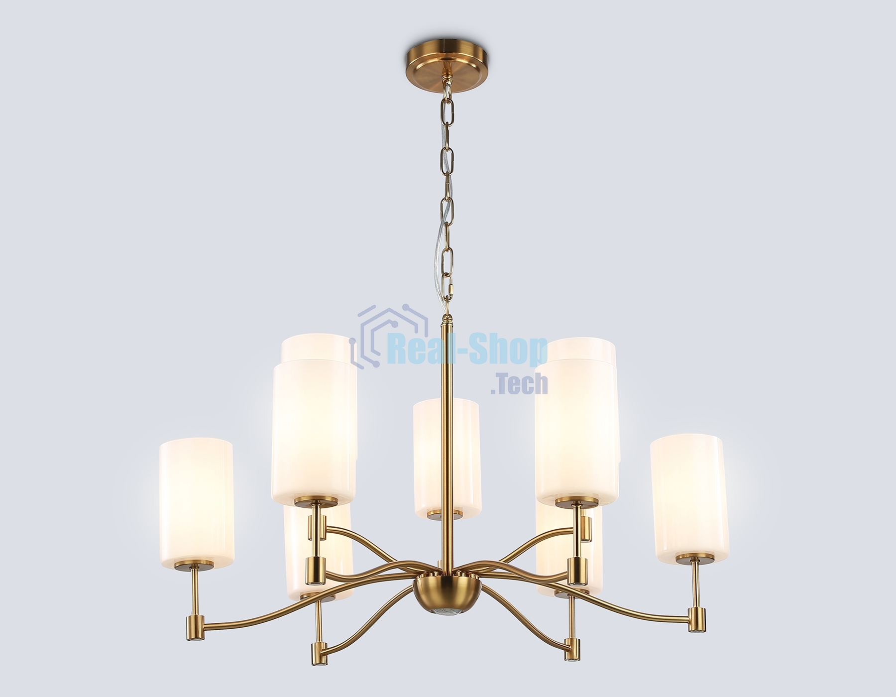 Люстра Ambrella light LH56054/6+3 BS/FR латунь/белый матовый E14*9 max 40W D765*1060