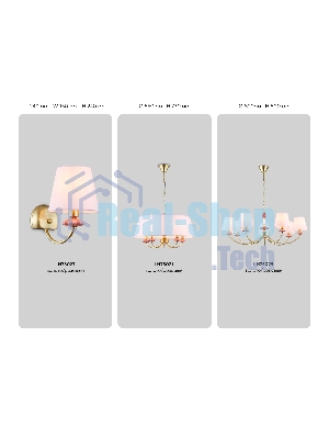 Люстра Ambrella light LH75024/5 GD/PI золото/розовый E14/5 max 40W D700*780