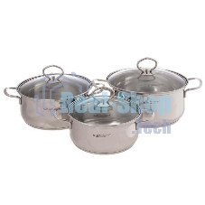 Набор кастрюль Катунь Лира КТ-CP-002, 6 пр. (2,2 л+3,2 л+4,2 л)