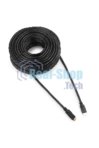 Кабель Cablexpert HDMI CC-HDMI4-30M, 19M/19M, v1.4, медь, позол.разъемы, экран, усилитель сигнала, 30м, черный, пакет
