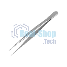 Пинцет прямой, узкий, фиксатор, рифленый 100 мм ПРОФИ