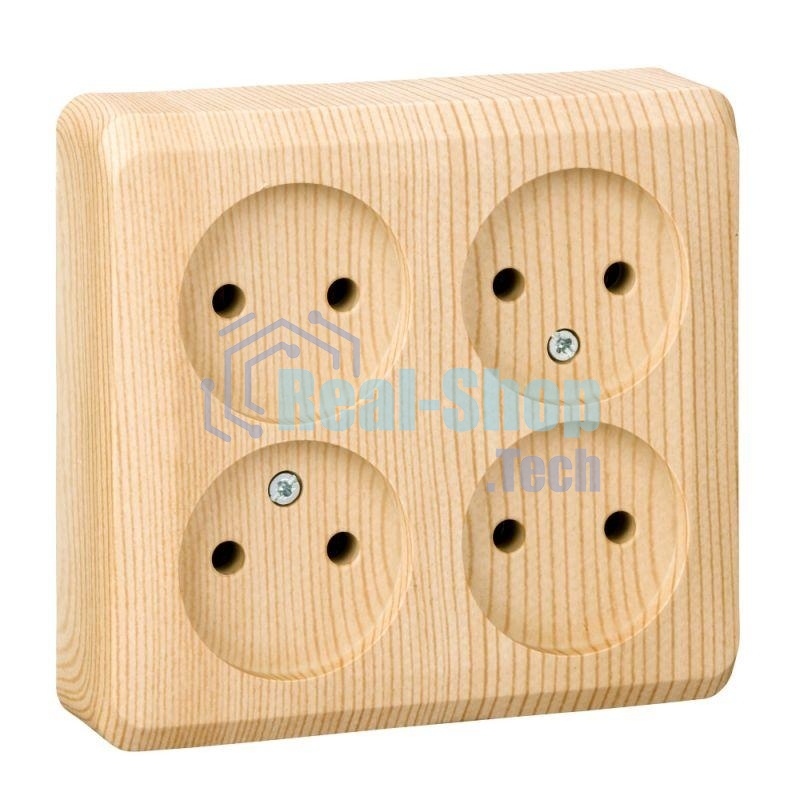 Розетка 4-м ОП Этюд 16А IP20 без заземл. сосна SchE PA16-205D