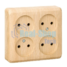 Розетка 4-м ОП Этюд 16А IP20 без заземл. сосна SchE PA16-205D