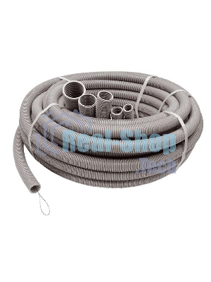 Труба гофрированная ПВХ d63 мм с зондом сер. (15 м) Рувинил 16301