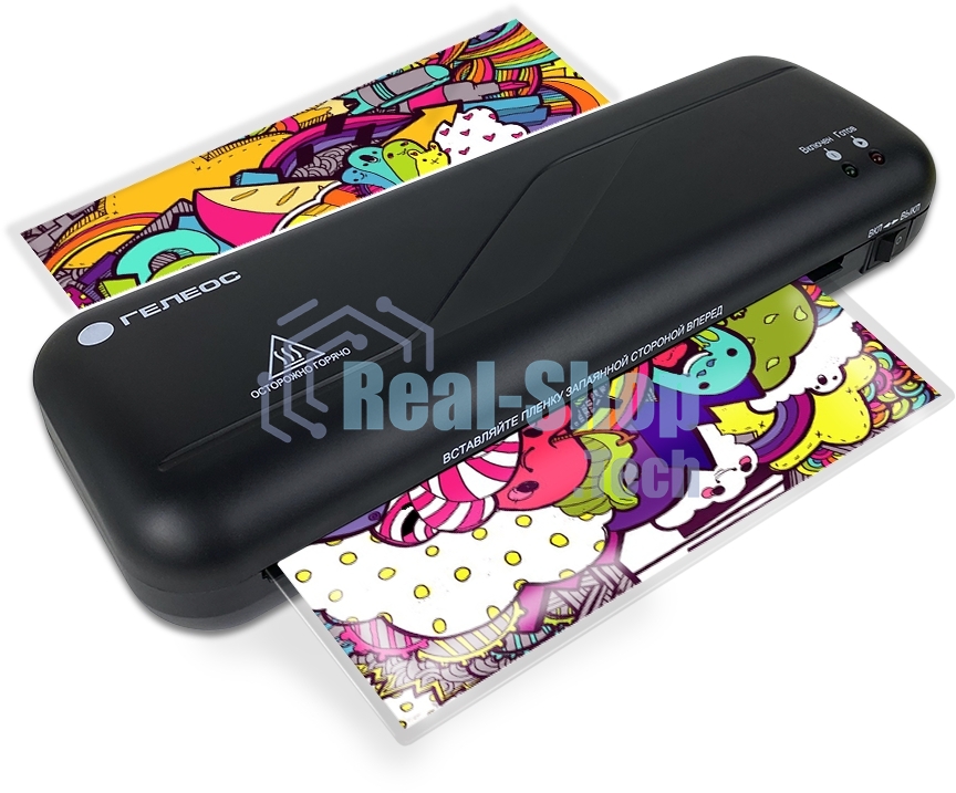 Ламинатор ГЕЛЕОС ЛМ A4 Старт, А4, 2х150 (пленка 75-150мкм), 300 мм/мин, 2 вала, пласт. корпус, мах толщина 0,6мм