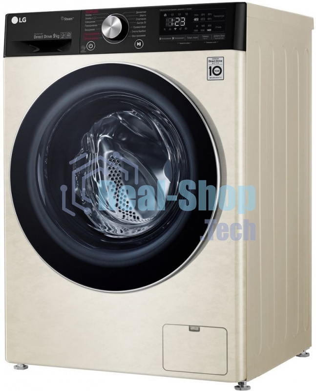 Стиральная машина LG F4V5VS9B бежевый, загрузка фронтальная 9 кг, 1400 об/мин, класс: А