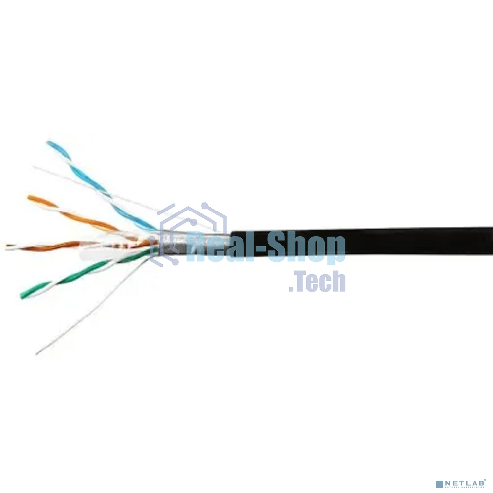 Кабель SkyNet Standart FTP outdoor 4x2x0,48, медный, FLUKE TEST, кат.5e, однож., 100 м, box, черный