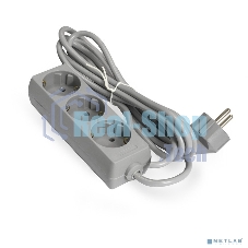 Удлинитель ExeGate EX285808RUS ECE-3-5G (3 евророзетки с заземлением, 5 м, серый)