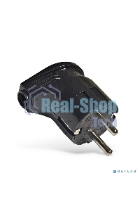 Вилка электрич. с заземл. угл. черный 16А 250В (еврослот) UNIVersal А0105