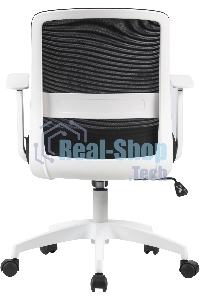 Кресло компьютерное Cactus CS-WMC333-BK черный, сиденье черный, сетка/ткань, низк.спин. крестов. пластик, пластик белый