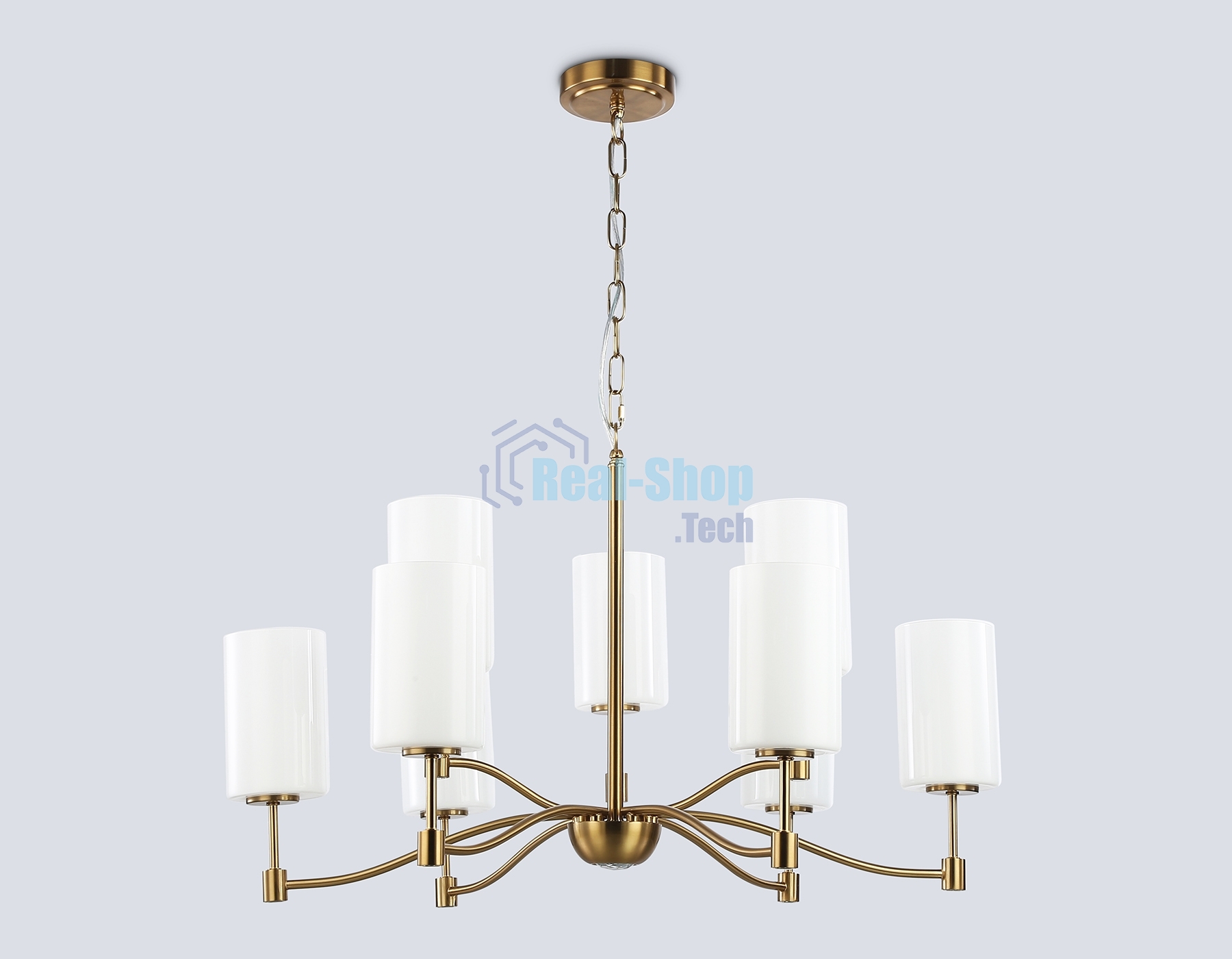 Люстра Ambrella light LH56054/6+3 BS/FR латунь/белый матовый E14*9 max 40W D765*1060