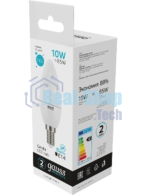 Лампа светодиодная Gauss 33120 LED Elementary Свеча 10W E14 920lm 4100K 1/10/100 0