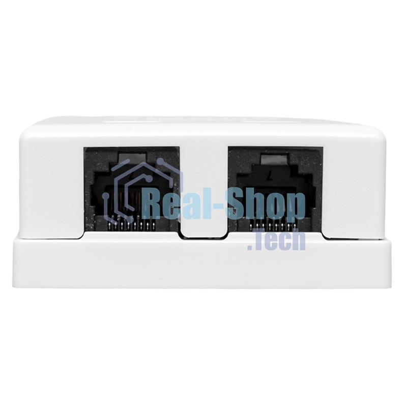 Розетка настенная TERACOM PRO Cat.6 неэкранированная 2 порта RJ-45 Dual IDC белая