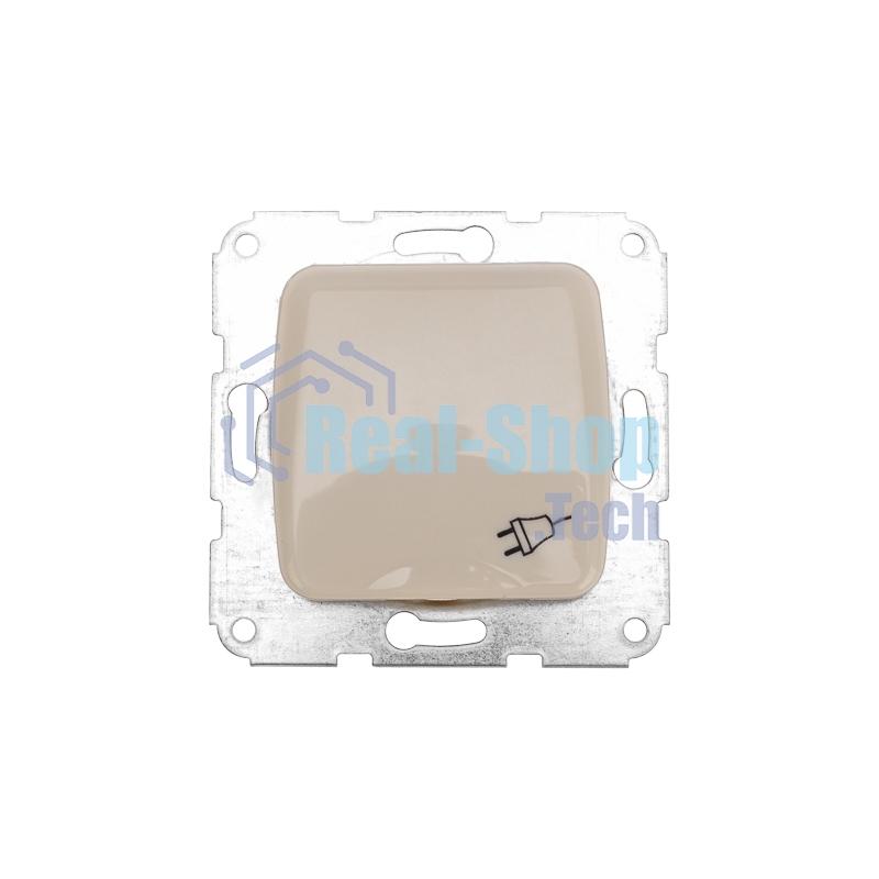 Розетка Kranz 1-ая DEA с/з с крышкой с/у 16А мех. бежевый
