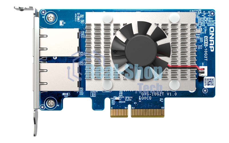 Сетевая карта QNAP QXG-10G2T Dual-port BASET 10GbE network expansion card; low-profile form factor; PCIe Gen3 x4
