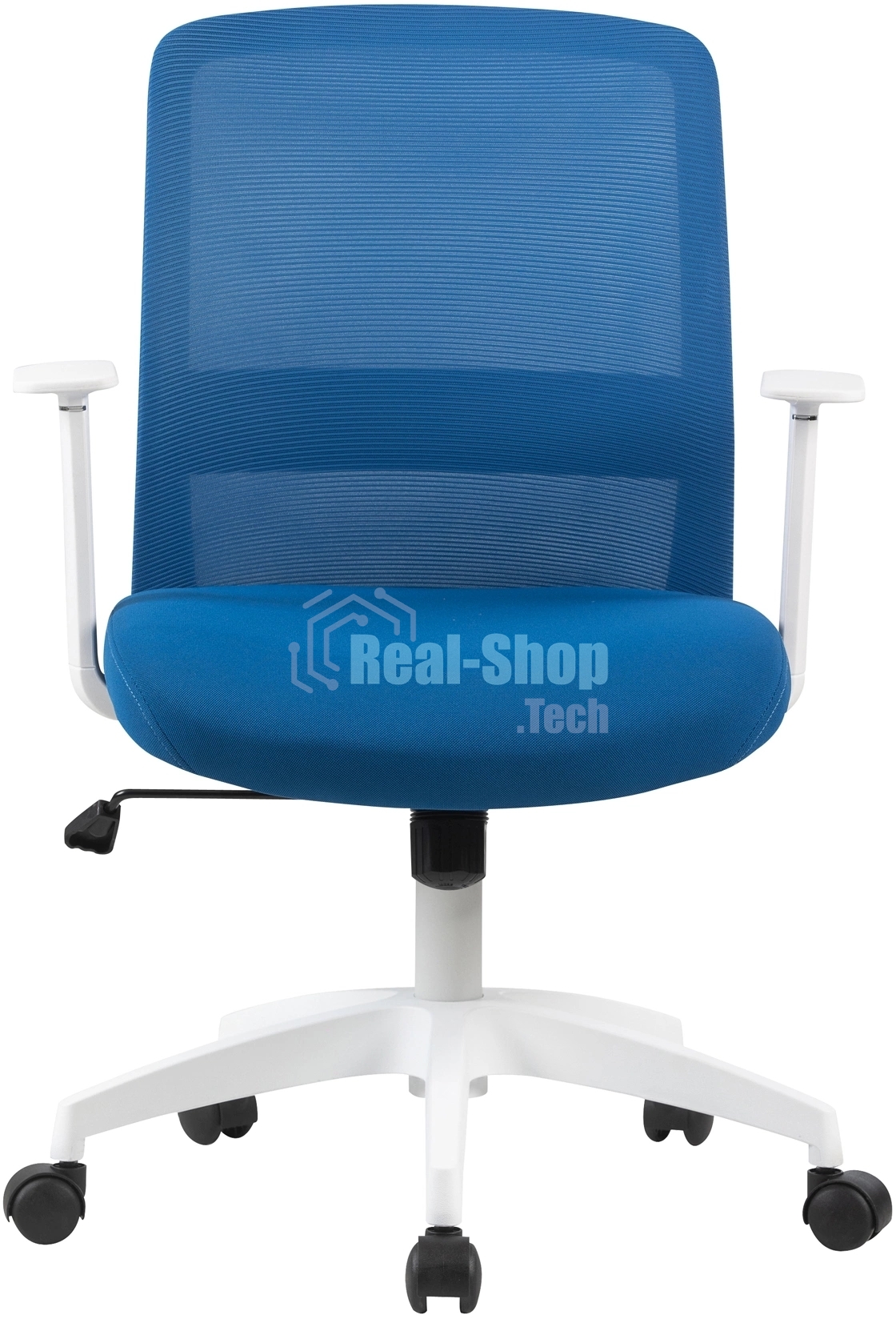 Кресло компьютерное Cactus CS-WMC333-BL темно-синий, сиденье темно-синий, сетка/ткань, низк.спин. крестов. пластик, пластик белый