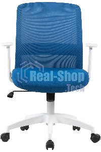 Кресло компьютерное Cactus CS-WMC333-BL темно-синий, сиденье темно-синий, сетка/ткань, низк.спин. крестов. пластик, пластик белый