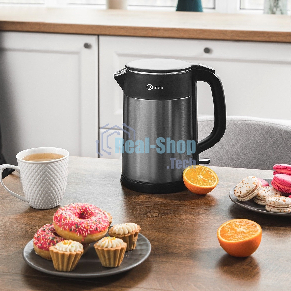 Чайник электрический Midea 1.5л, 2200Вт, черный