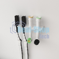 Держатель Rexant для хранения зубных щеток и насадок, монтаж без сверления, белый