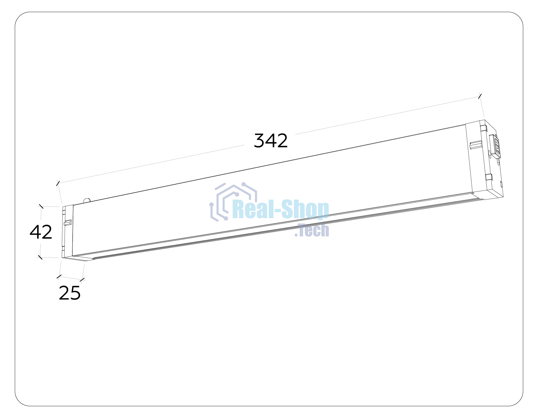 Управляемый светодиодный светильник для шинопровода Magnetic Ambrella light GL1272 BK черный IP20 15W 3000K-6400K 220V 120° 342*25*42 (Без ПДУ)