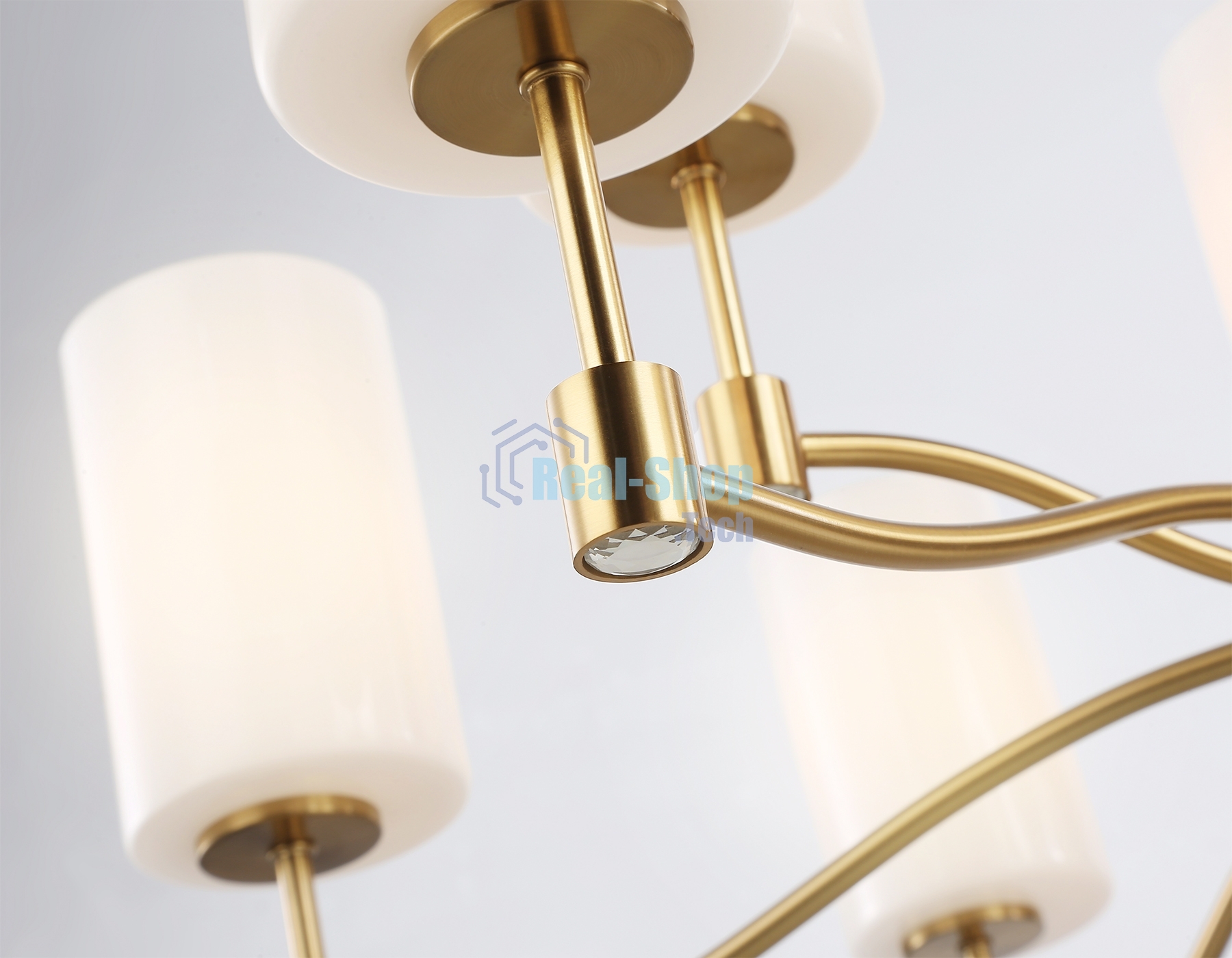Люстра Ambrella light LH56054/6+3 BS/FR латунь/белый матовый E14*9 max 40W D765*1060