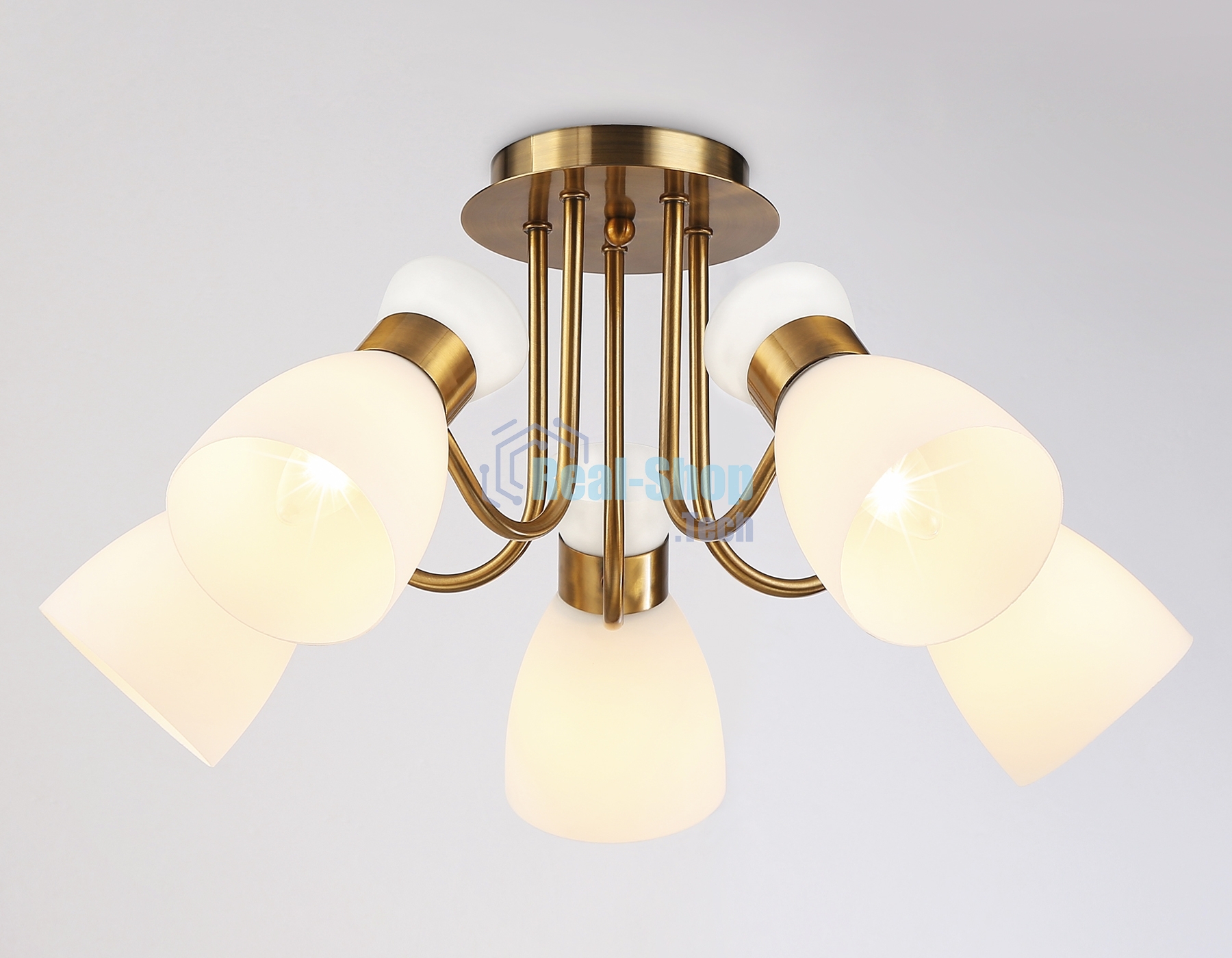 Светильник Ambrella light TR3218/5 GD/FR золото/белый матовый E27*5 max 40W D580*290