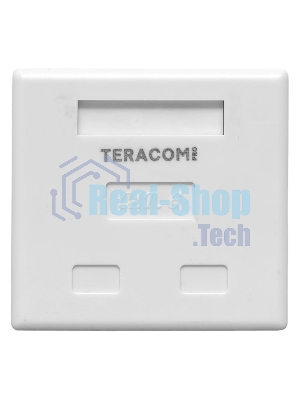 Розетка настенная TERACOM PRO Cat.6 неэкранированная 2 порта RJ-45 Dual IDC белая