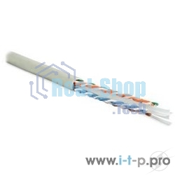 Кабель витая пара U/UTP, категория 6, 4 пары (23 AWG), одножильный (solid), с разделителем, LSZH, нг(С)-HF, –20°C – +75°C, серый - гарантия: 15 лет компонентная; 25 лет системная