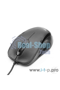 Мышь проводная Gembird MOP-100 черный, 1000 dpi, USB, кнопки - 3
