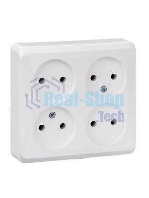 Розетка 4-м ОП Этюд 16А IP20 без заземл. белый SchE PA16-205B