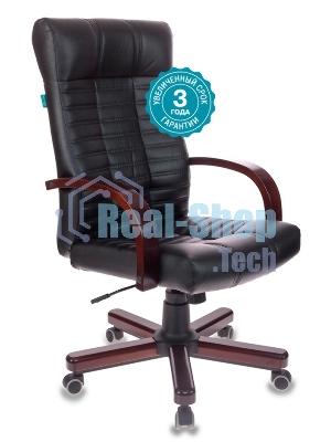 Кресло Бюрократ KB-10/WALNUT черный, экокожа