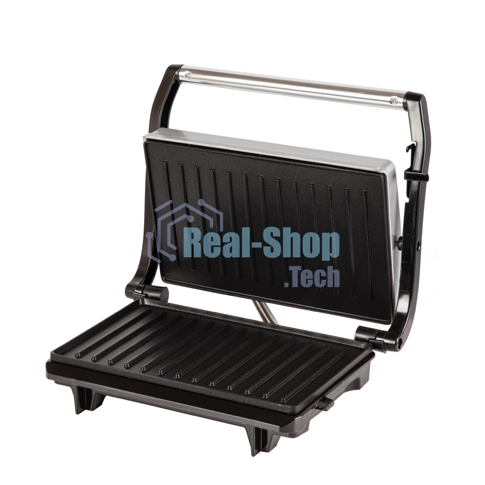 Гриль электрический Endever Grillmaster 115, 1500 Вт, авто терморегулятор, антипригарное покрытие, индикатор нагрева, серебристый/черный