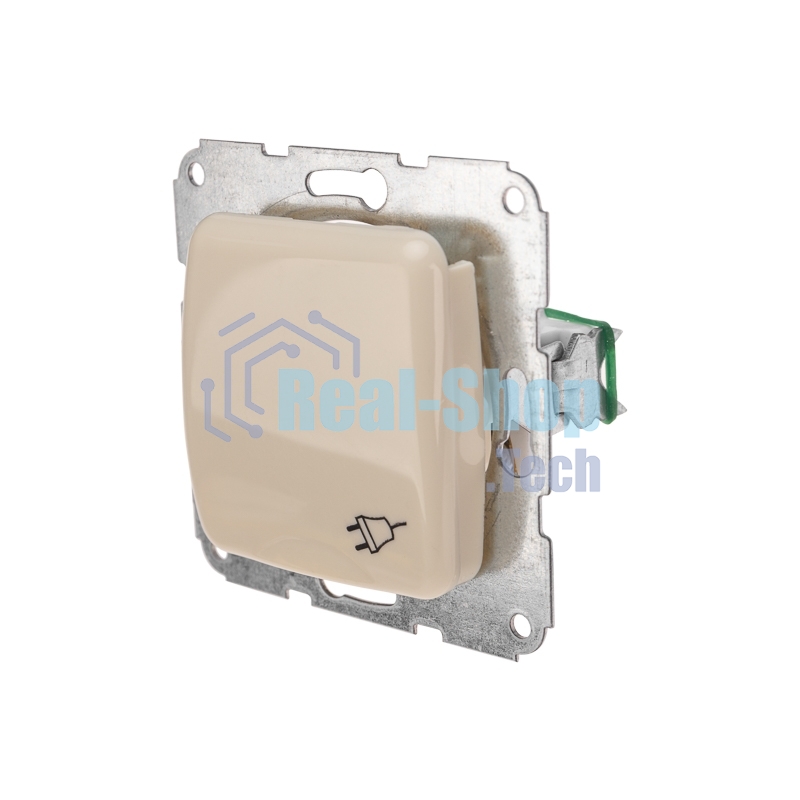 Розетка Kranz 1-ая DEA с/з с крышкой с/у 16А мех. бежевый